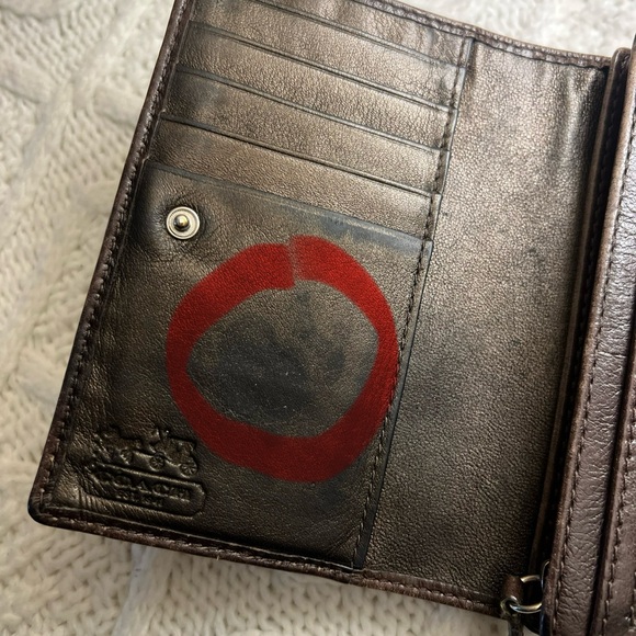 Coach Signature Brown and Tan Wallet - Picture 3 of 13